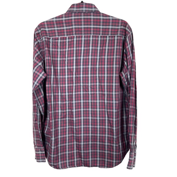 🥑5/$25 Bugatchi mens button down plaid Dress Shirt M - Picture 2 of 6
